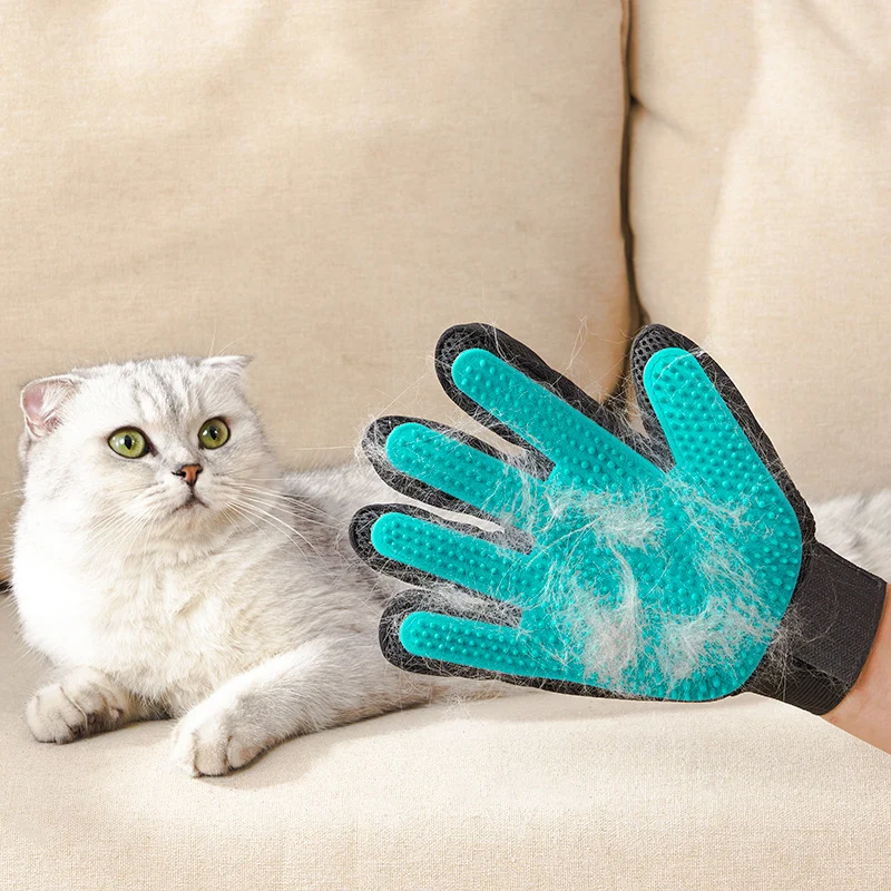 

Pet Hair Remover Gloves Cat Dog Massage Bathing Cleaning Grooming Supplies Rubber Fur Sticking Removal Brush