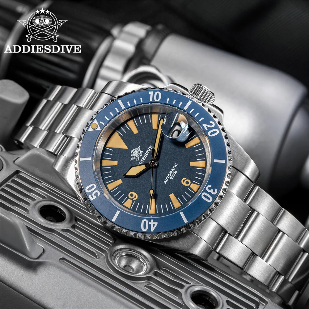 ADDIESDIVE Дайверские часы Новые автоматические наручные AD2064 NH35 Светящийся