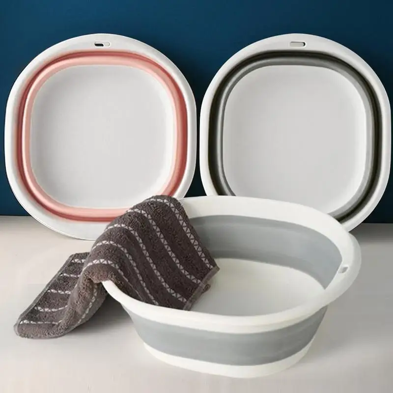 

Foldable Wash Basin Plastic Folding Basins Portable Wash Basins Folding Laundry Tub Hanging Bathroom Sink Kitchen Accessories