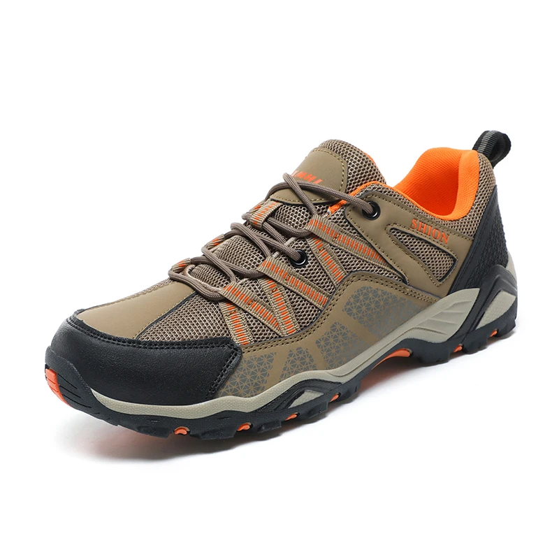 

Big Size 39-46 Mountain Hike Shoes Men Brown Mesh Sneakers New Breathable Mesh Hiking Shoes Comfortable Walking Sneakers