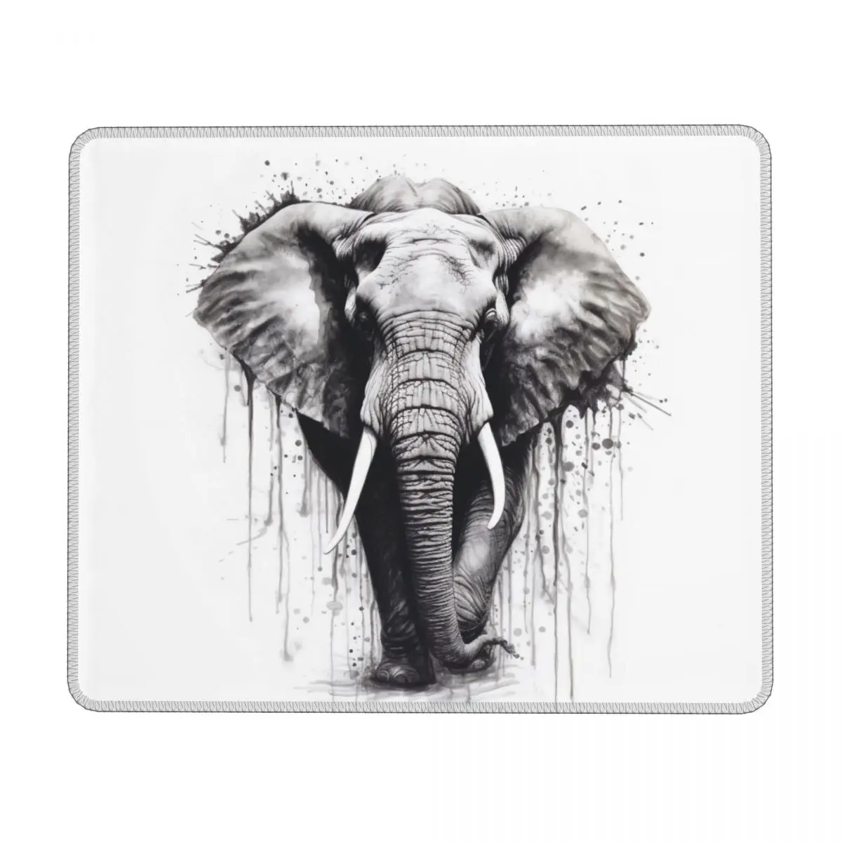 

Elephant Horizontal Print Mouse Pad Ink Drawing Hyper Artistic Original Rubber Mousepad Anti Fatigue Simple Desktop Mouse Pads