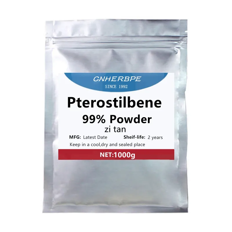 

50-1000g Natural 99% Anti-oxidant Pterostilbene Powder,Prevention of Cardiovascular,Zi Tan,Free Shipping