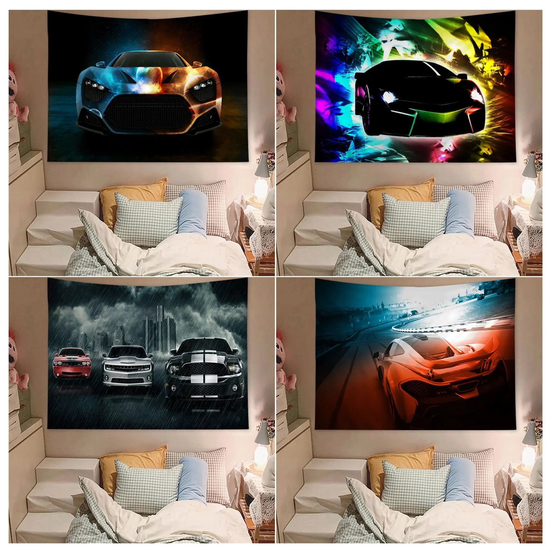 

Sport Car Wall Tapestry Wall Hanging Decoration Household Decor Blanket