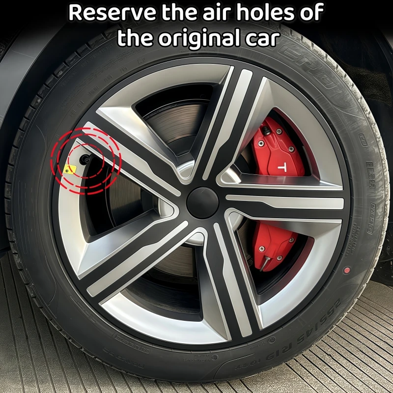 Фото XINLIN 4 шт. 19-дюймовый чехол для Tesla Model Y Juniper 2025, сменная крышка ступицы колеса, полная крышка обода, аксессуары №4