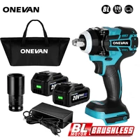 520n m cordless brushless electric wrench impact wrench socket wrench 20v li ion battery hand drill installation power tools