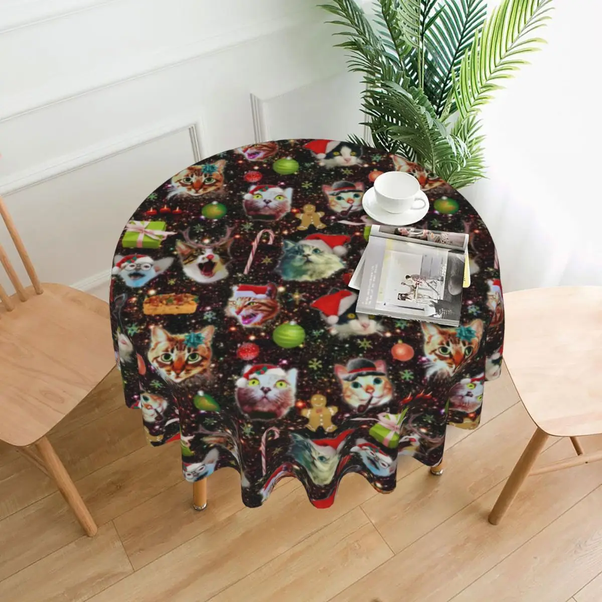 Праздничная скатерть с забавным котом защитное свадебное покрытие для стола