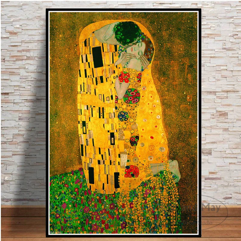 

Густав Климт «Золотые слезы» And Kiss холст картины плакаты и принты Настенная картина ВИНТАЖНЫЙ ПЛАКАТ декоративный домашний декор