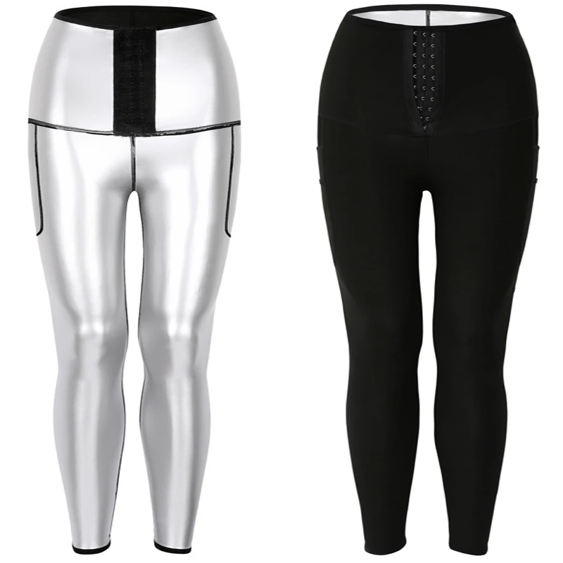 Women Waist Trainer Sauna Sweat Pants with Pocket High Waist Workout Slimming Leggings Hot Thermo Body Shaper Weight Loss Shaper