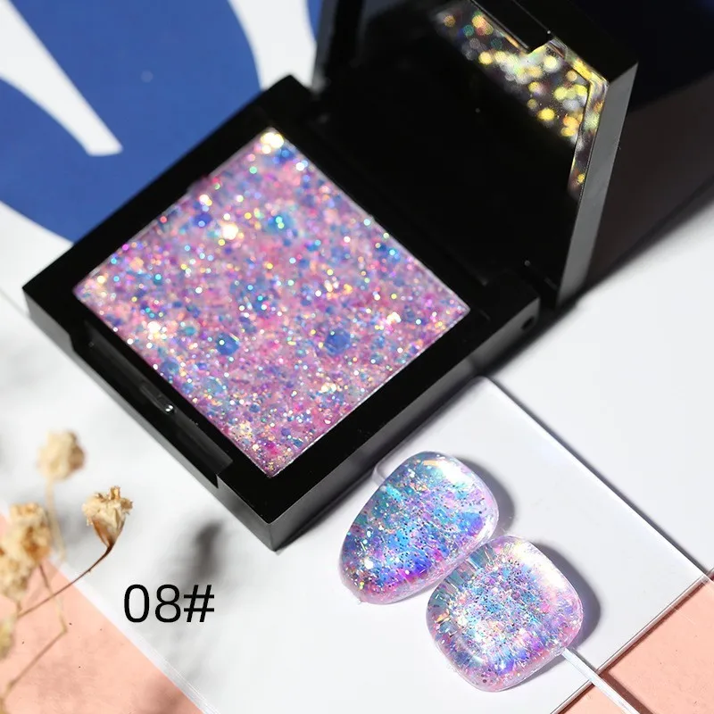 

24 Colors Solid Glitter Sequins Nail Gel 3D Shiny Holographic Sparkly Glue Nail Polish UV Gel Manicure Nail Art Decorations #GY3