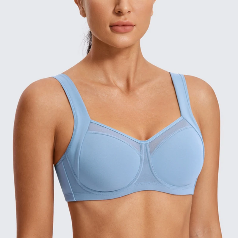 High Impact Sports Bra for Women Full Coverage Non Padded Underwire Female Exercise Running Bra Sportwear 34 36 38 40 C D DD E F