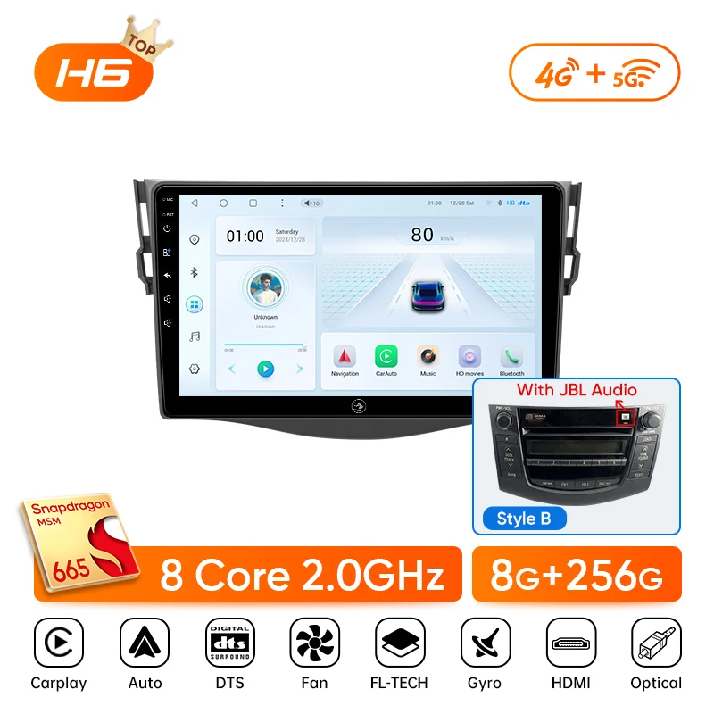 Автомобильный радиоприемник Ainavi Android Auto для Toyota RAV4 Rav 4 XA30 2005-2013, мультимедийный видеоплеер Carplay DSP 48EQ, навигация 4G WIFI