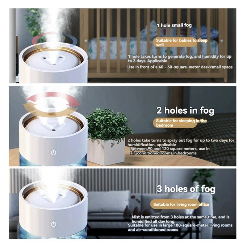 2л увлажнитель воздуха для дома USB большой емкости 3 насадки очиститель тяжелого