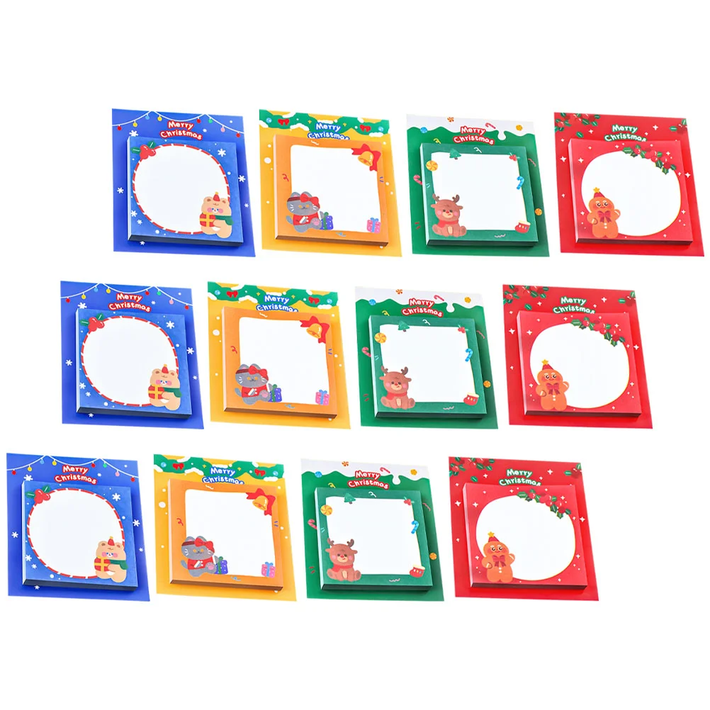 

Christmas Note Stickers Kawaii Cartoon Adhesive Notepad Memo Pad School Office Stationery Supplies