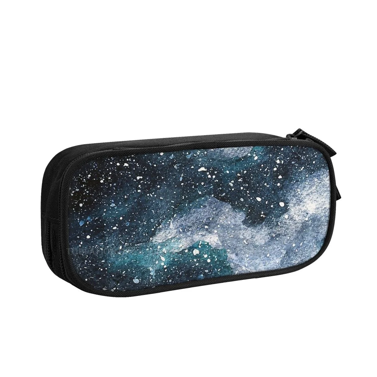 

Сумка для карандашей Изумрудная с галактикой, вместительный студенческий стационарный пенал на двойной молнии для подростков