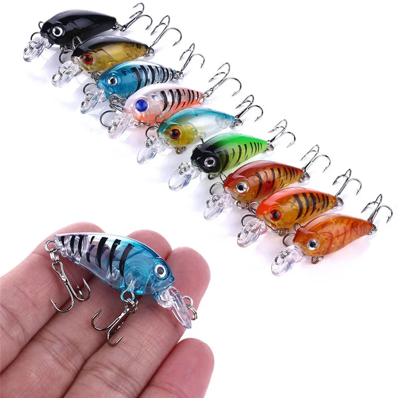 

9PCS 45mm 4g Minnow Fishing Lure Topwater Hard Bait Wobbler Jig Bait Crankbait Carp Striped Bass Fishing Tackle SwimBait Pesca