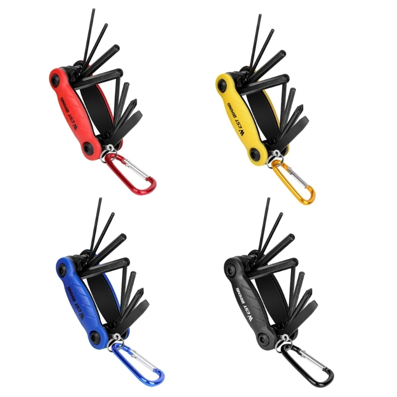 

Folding Metric Repair Tool 8 In 1 Bike Repair Tool Portable Socket Wrench