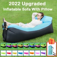 2022 upgrade camping bed chair beach picnic inflatable sofa lazy sleeping pad ultralight beach blanket outdoor travel lounger