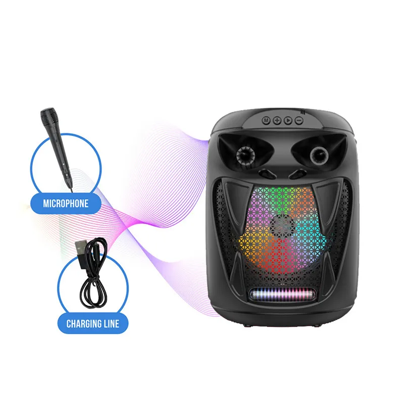 

Уличная портативная bluetooth-Колонка высокой мощности, большая громкость, квадратный танцевальный сабвуфер, светодиодное RGB-освещение, bluetooth-колонка