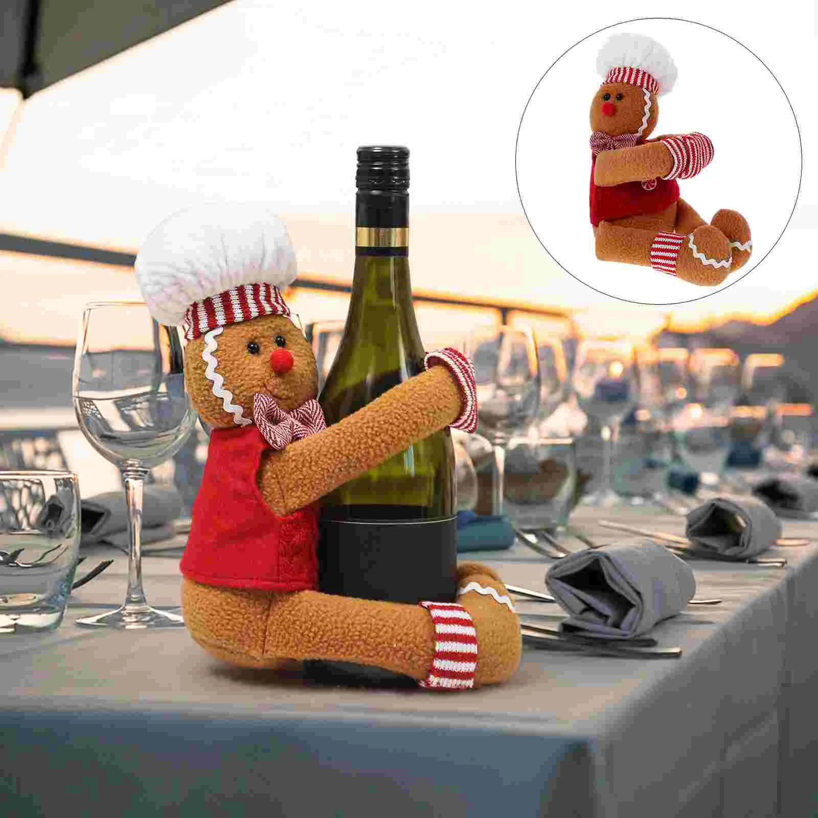 

Christmas Gingerbread Gingerbread Man Decorative Hugger Christmas Tree Top Decor Wine Bottle Ornament Christmas Decorations