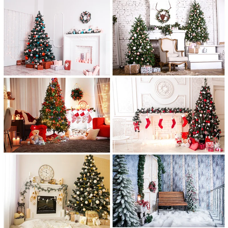 

SHENGYONGBAO Christmas Day Photography Background Christmas Tree Backdrops For Photo Studio Props 712 CHM-119