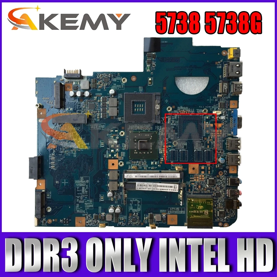 

AKEMY 48.4CG01.011 MBP5601005 MB.P5601.005 For acer aspire 5738 5738G laptop motherboard DDR3 Only intel HD Graphics