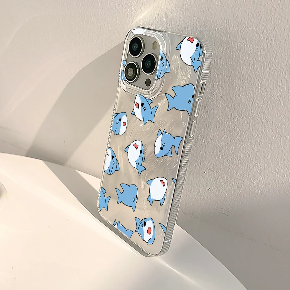 Фото Противоударный чехол IMD PC с блестками и рисунком акулы для Xiaomi Redmi Note 14 13 12 Pro 11 Pro 10 Pro Plus 5G 13C 14C №4