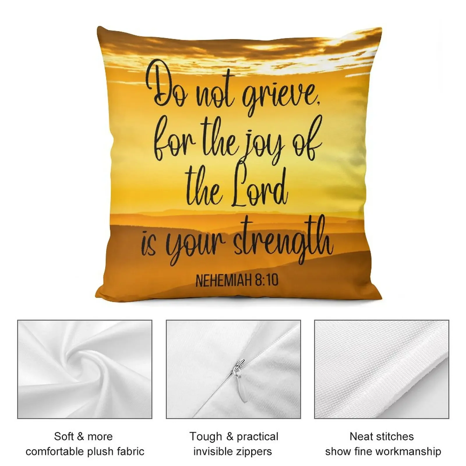 Не благодарь за радость Господа - это вашу силу (Неэмия 8:10) Мотивационная подушка