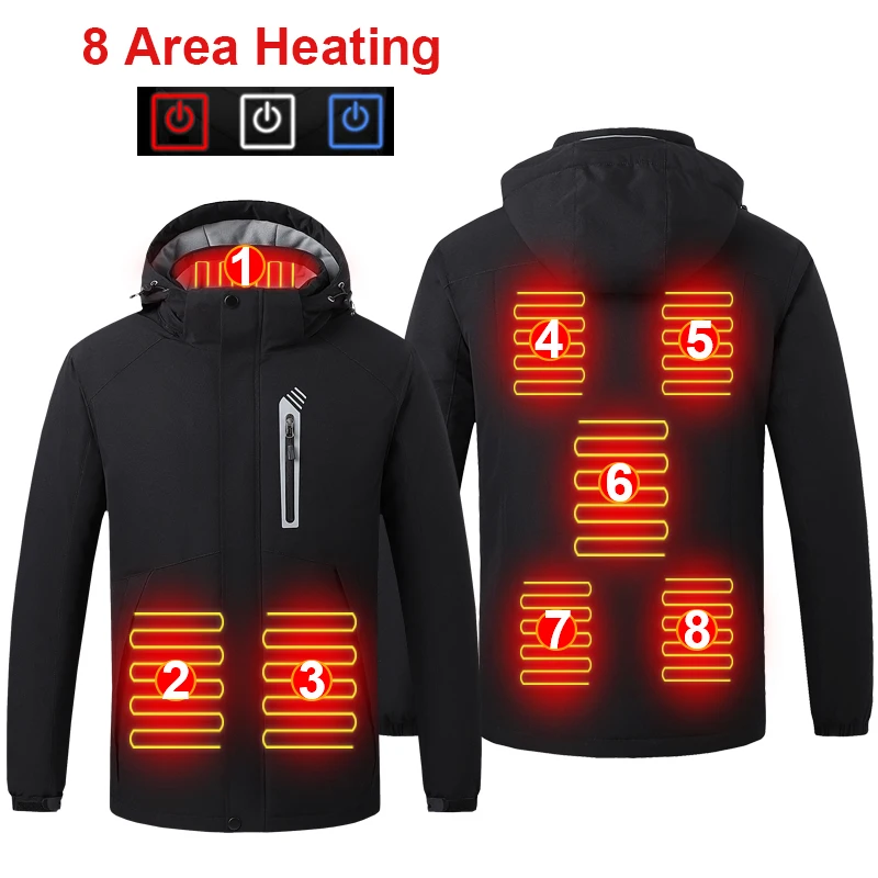 Умная куртка с электрическим подогревом 8 областей уличная спортивная Мужская