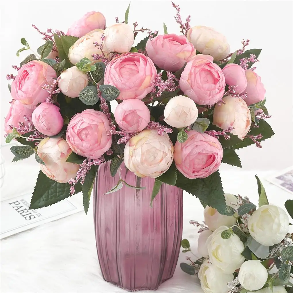

Artificial Bridal Flower Bouquet Photography Prop Fake Wedding Bouquet Silk Cloth Floral Decor