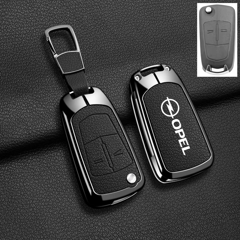 

Автомобильный кожаный чехол для дистанционного ключа из цинкового сплава для Opel Astra J H Corsa Insignia Mokka Zafira Meriva, защитный брелок, аксессуар