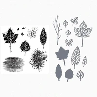 leaf stamps and metal cutting dies sets for diy scrapbooking material craft greeting card making decoration