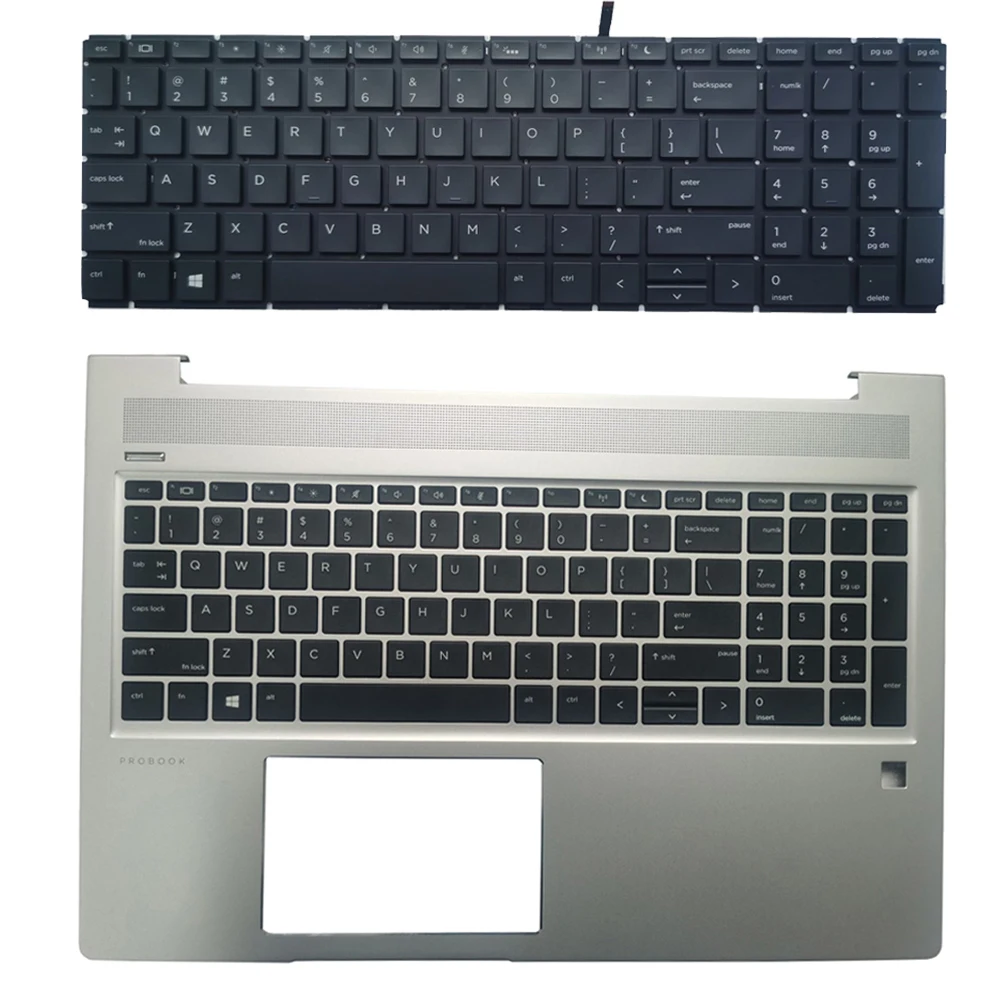

New US Keyboard For HP ProBook 15 450 G6 455 G6 455R G6 450 G7 455 G7 455R G7 With Palmrest Upper Cover English/Bottom Base Case