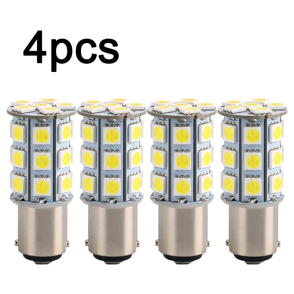 

4Pcs 1157 5050 27SMD Camper Boat LED Car Bulb Reversing Light Ultra White Durable Automobiles Light Accessories