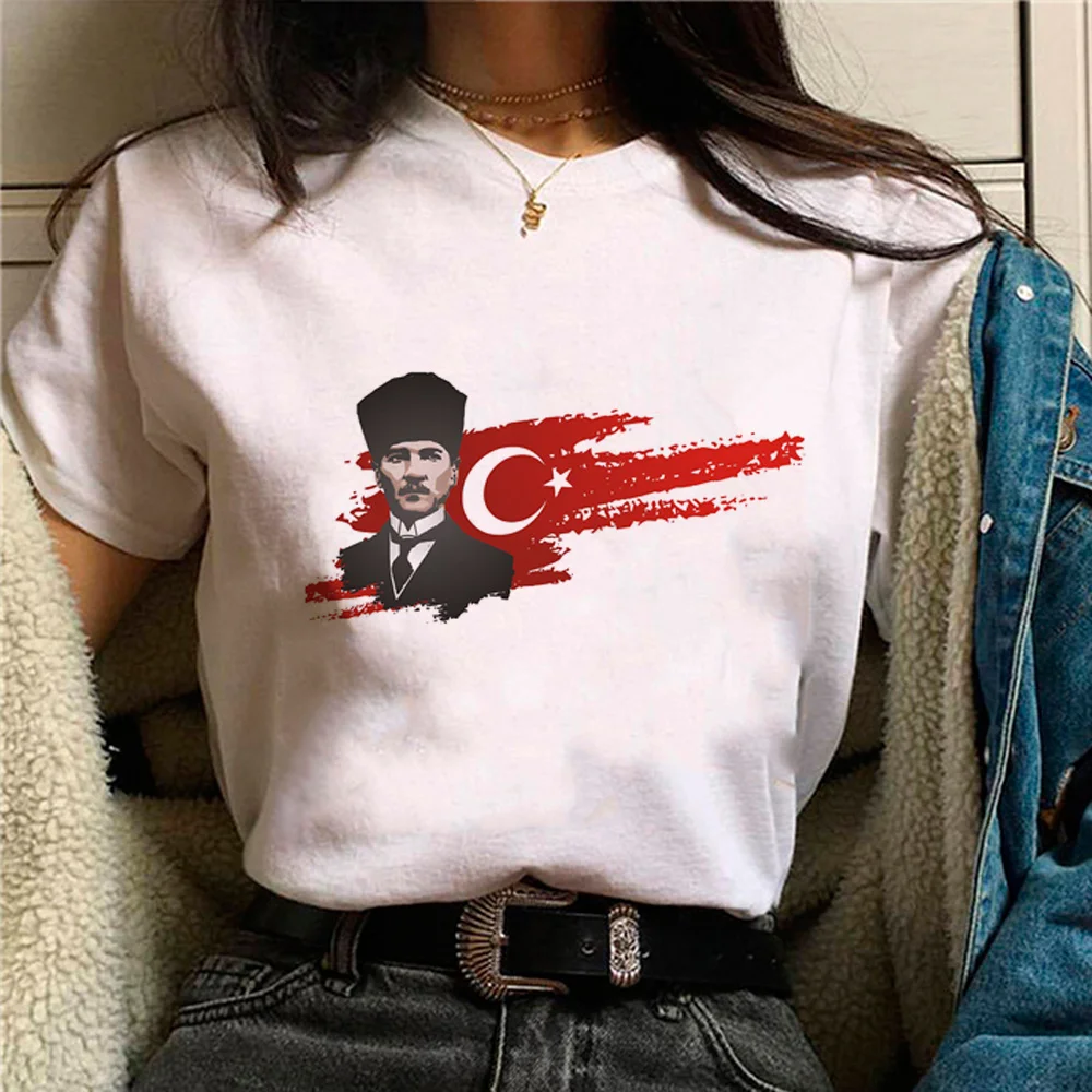

Женские футболки Ataturk, японская футболка в стиле аниме Харадзюку, смешная одежда для девушек с мангой