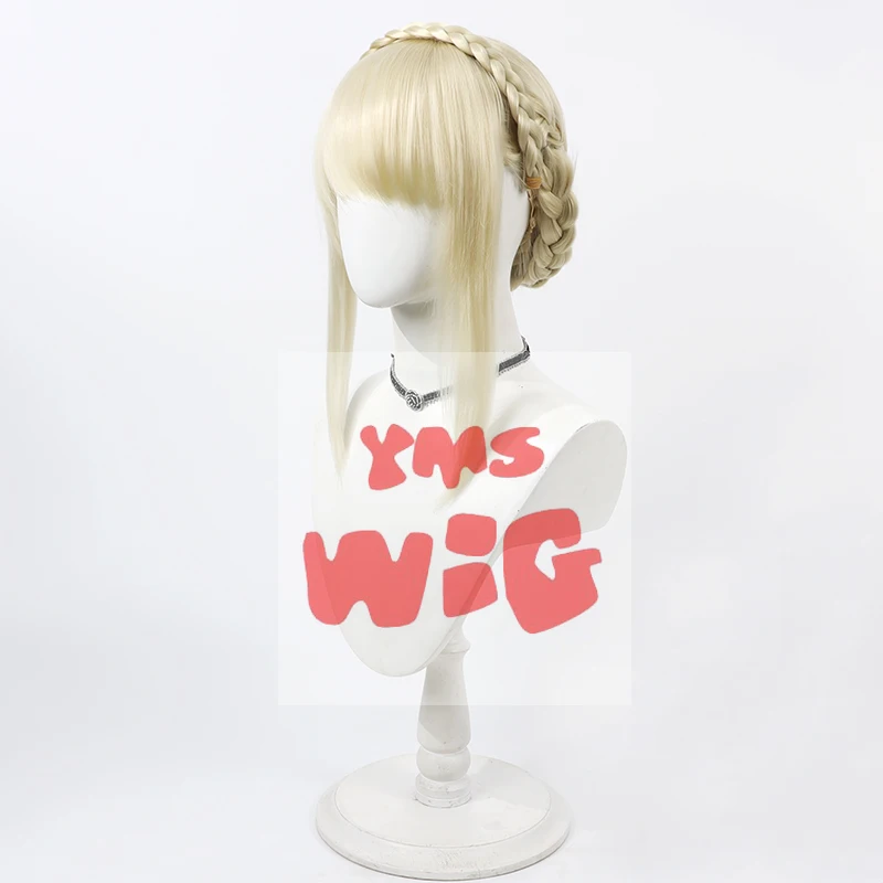 Game Elden Leida Cosplay Wig Light Yellow Split Hairband Hairstyled Heat Resistant Synthetic Hair FFXIV Wigs + Cap