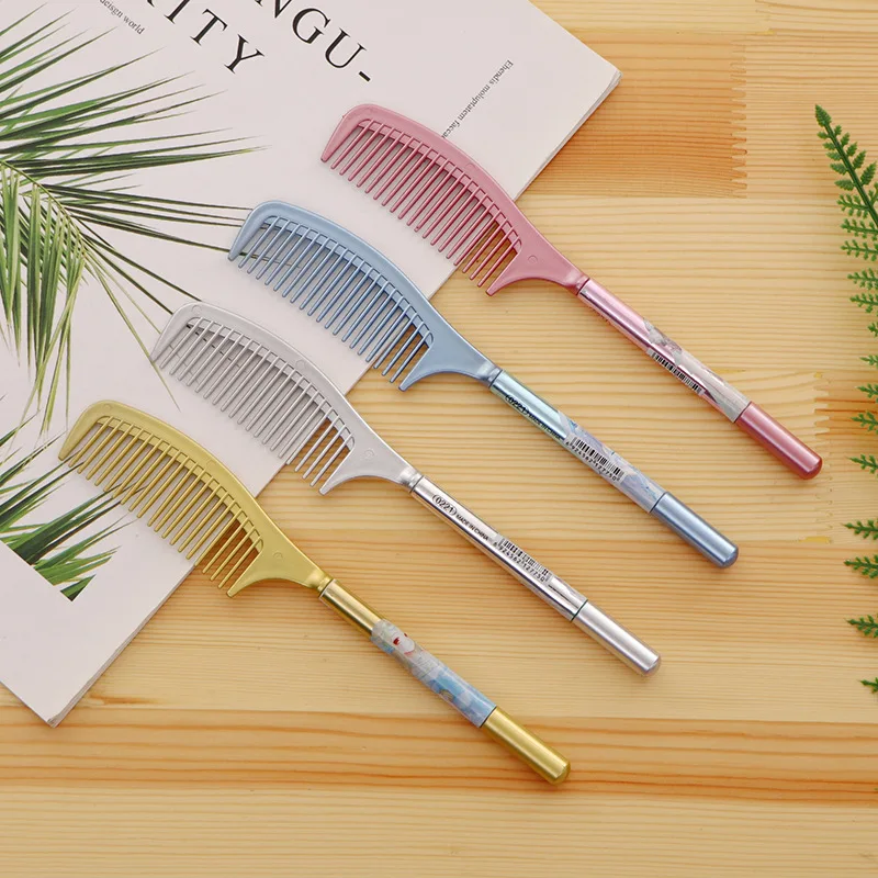 

Creative Cartoon Comb Shape Neutral Pen Black Water Pen Signatory Pen Neutral Pen Stationery School Supplies For Students