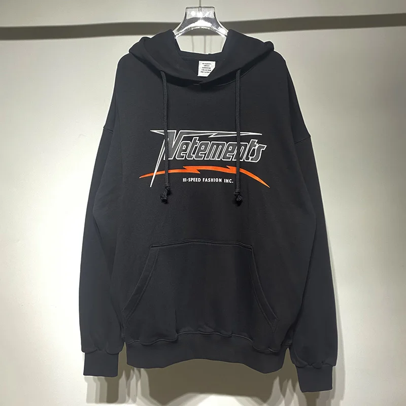 

VETEMENTS Arrival Cotton Black Hoodie Oversize Best Quality Thick Hooded Hat Long Sleeve Coat Print Men Women Winter Autumn
