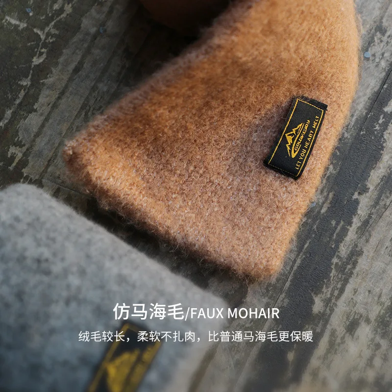 Японский ретро имитация короткого вязаного шарфа однотонный мужской зимний