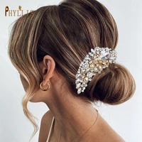 a16 wedding hair comb bridal hair jewelry accessories rhinestone headdress crystal hairpin for women tiara diamond headpieces