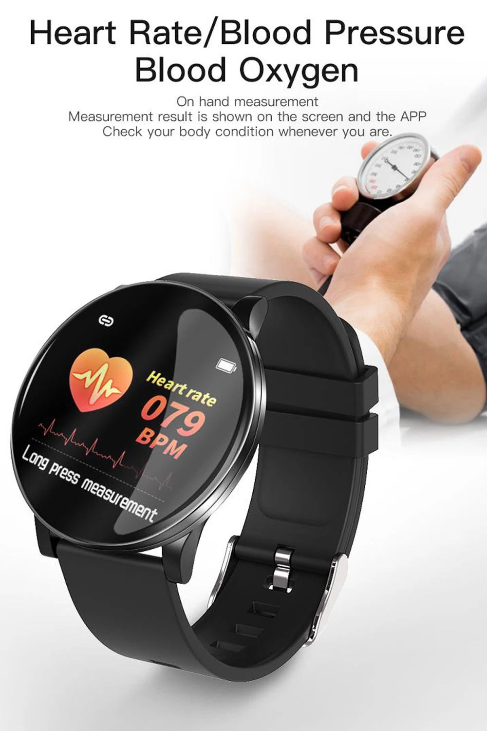

W8 Smart Watch Android Watches Men Fitness Bracelets For Women Heart Rate Monitor Smartwatch Waterproof Sport Watch For Phone