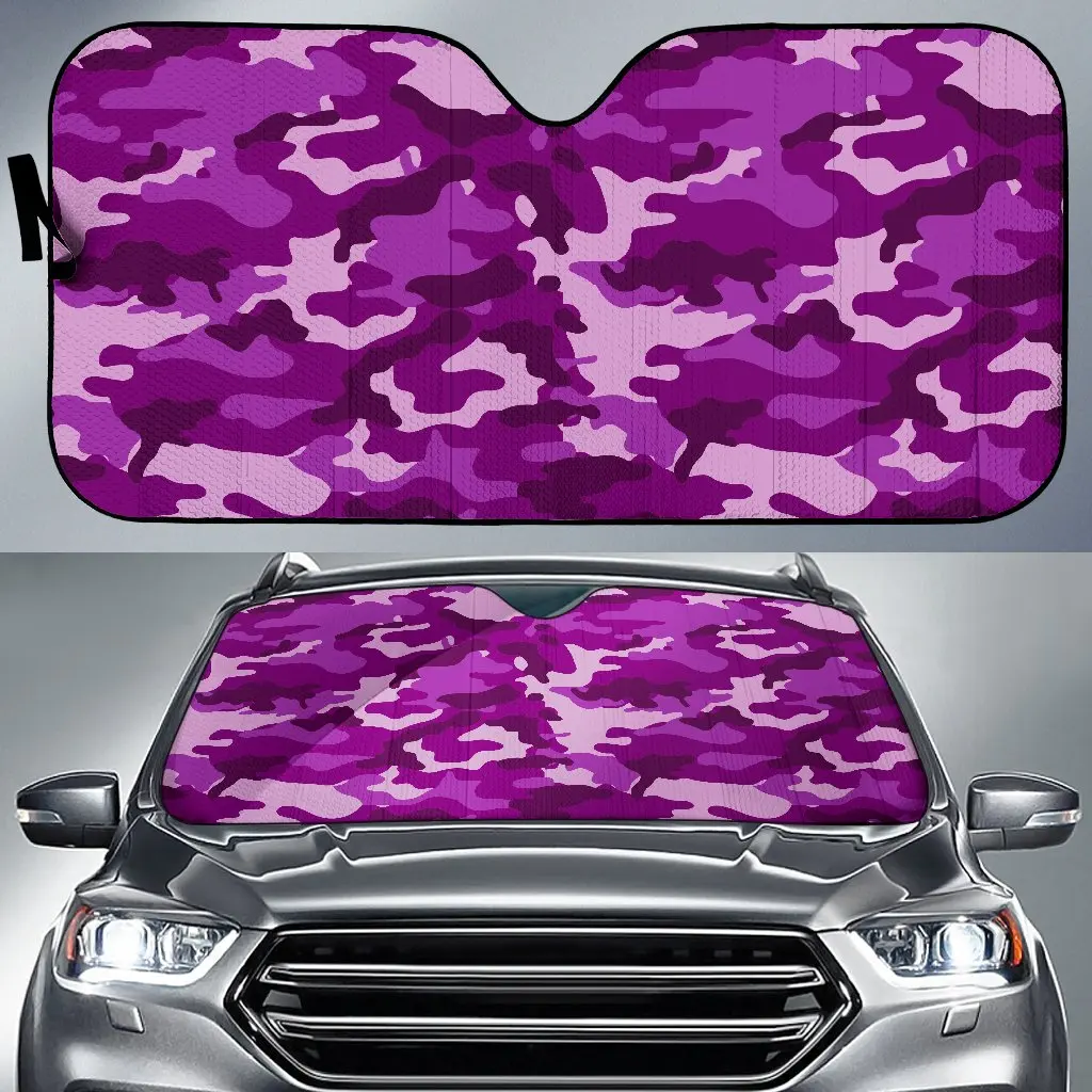 

Dark Purple Camouflage Print Car Sun Shade
