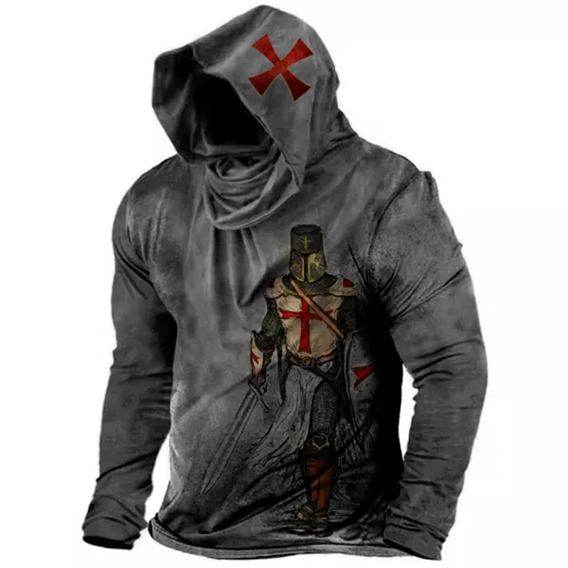 

Мужская толстовка с капюшоном, черный повседневный свитшот с длинным рукавом и винтажным принтом, 2023