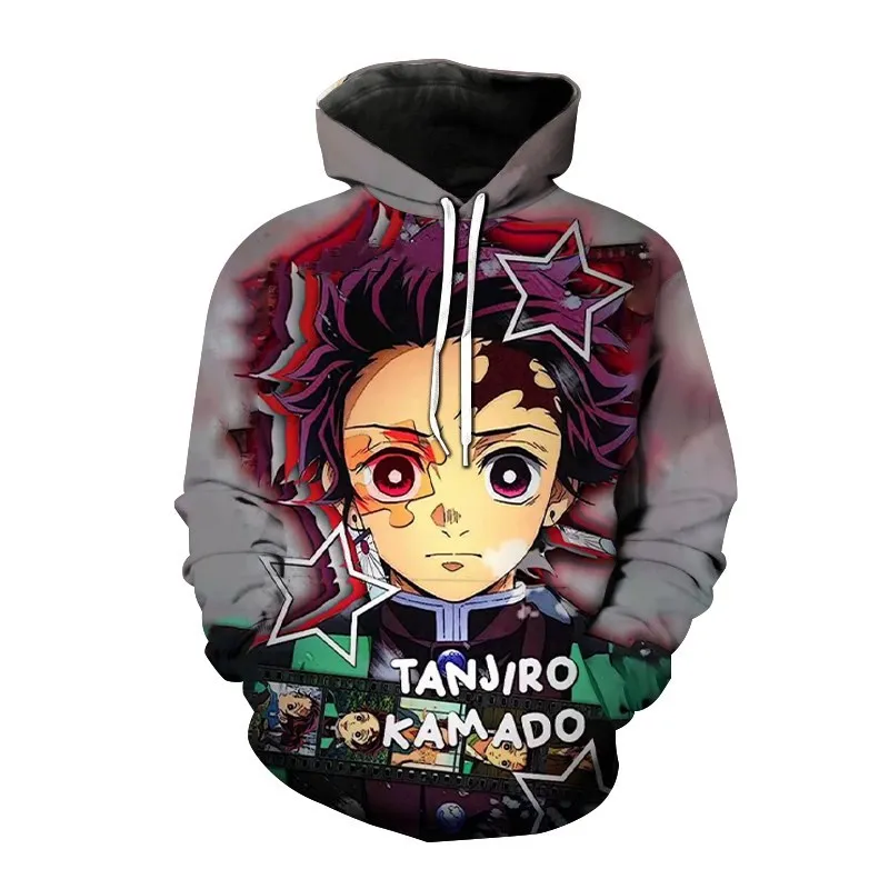 

Мужская толстовка с длинным рукавом, Повседневная Свободная Толстовка с 3D принтом призраков, разрушающих лезвия из аниме серии, новинка 2023