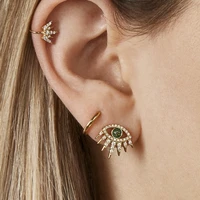 fashion devils eye rhinestone oil earring without ear hole ear clip copper ear buckle earrings set jewelry earrings