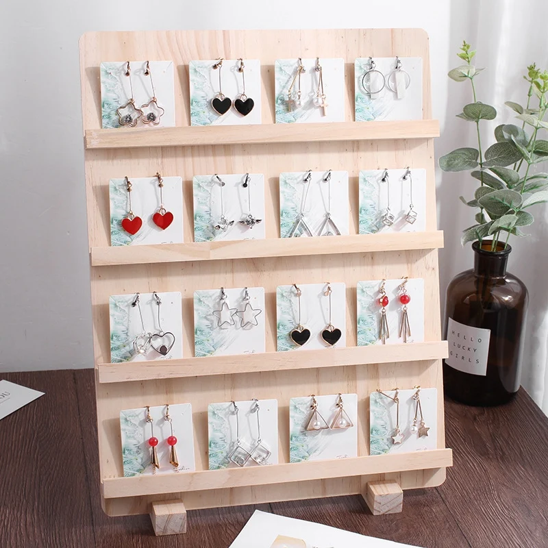 5-layer Fashion Wood Jewelry Display Necklace Charms Jewelry Display Tray Pendant Earrings Card Style Pendant Display Tag Card