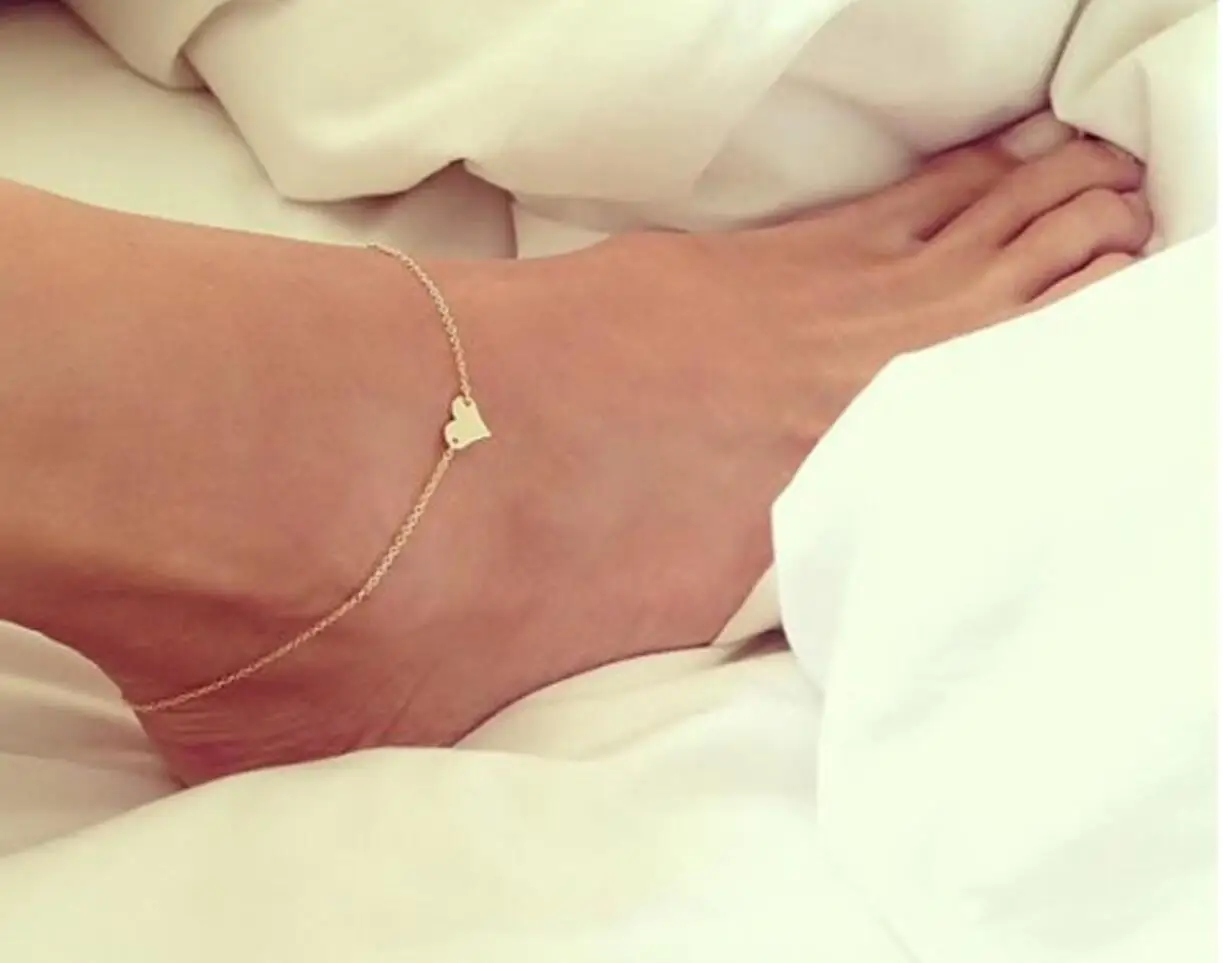 

1PC Women's Anklet Bohemian Heart Anklet Summer Fashion Beach Anklets On Foot Ankle Bracelets For Women Leg Chain F1617