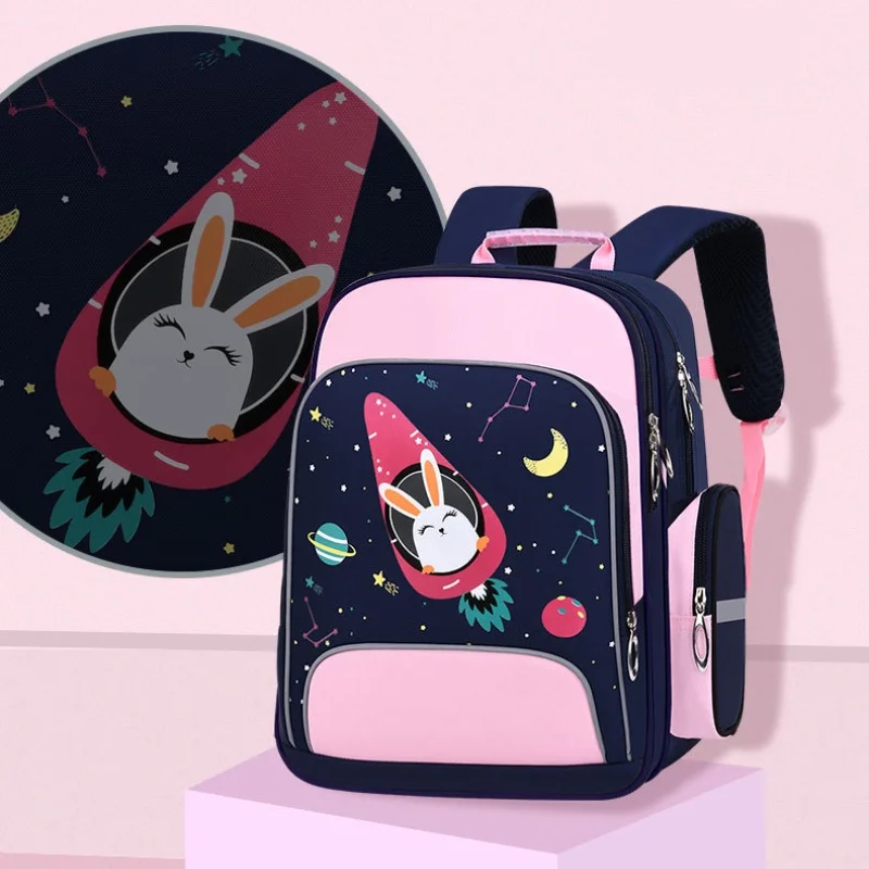 Children Student Cartoon Space Astronaut Backpacks New Primary Girl Boy Cute Rabbit Large Schoolbags for Grade 1-6 Drop Shipping