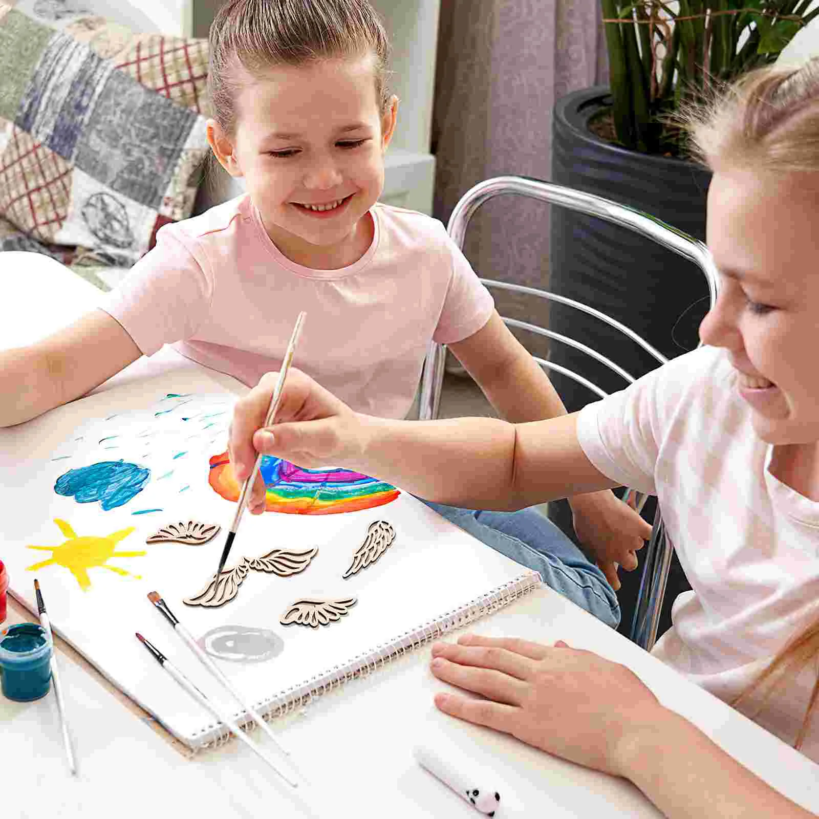 80 шт. маленькие филигранные крылья ангела поделки для девочек деревянные тарелки