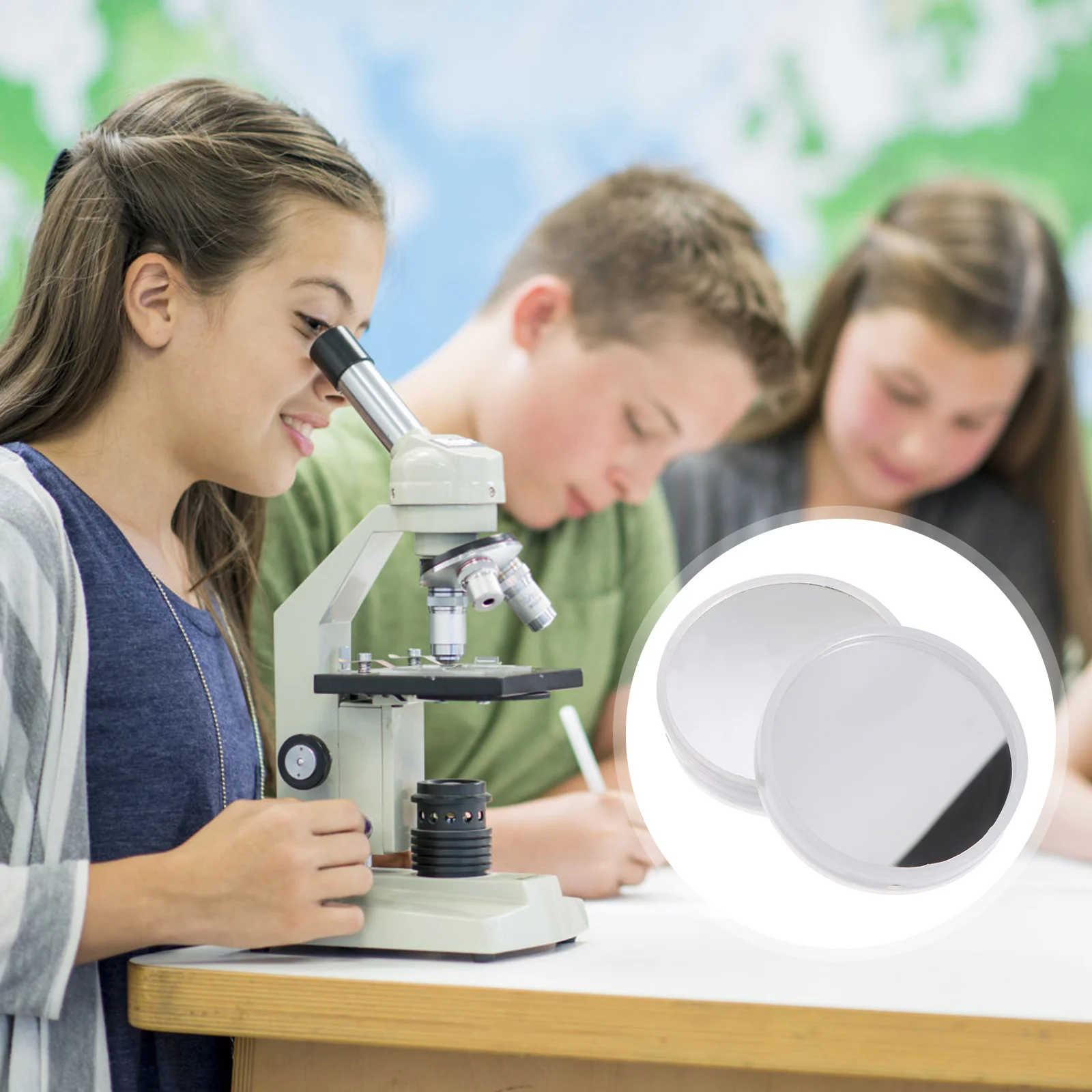 

2pcs Microscope Reflecting Mirror Practical Portable Useful Creative Laboratory Microscope Reflector Biological Microscope