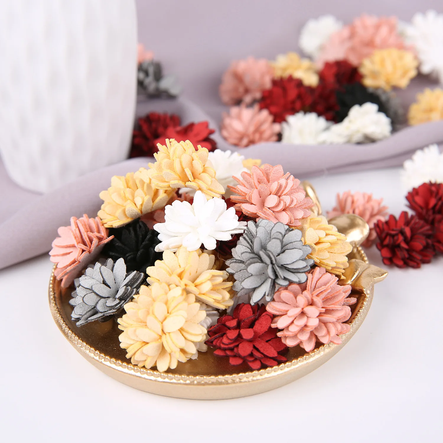 

10pcs Beautiful Simulation Multi-petal Flower Diy Handmade Accessories Hair Accessories Hat Clothing Accessories